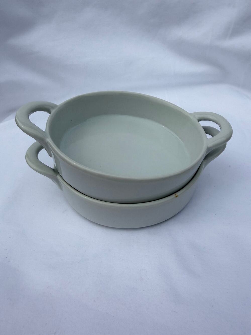 Sur La Table White Porcelain Round Crème Brûlée Dishes Au Gratin Set of 2